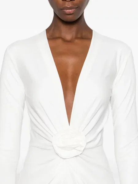 Rochie midi Roserry până la genunchi de costum alb