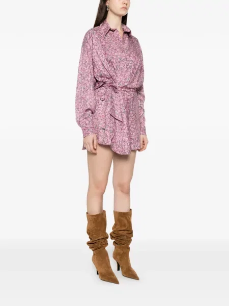 Rochie mini Isabel Marant cu model floral de costum roz