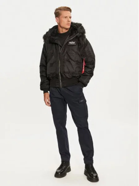 Alpha Industries Vatovaná bunda Černá Regular Fit bílá