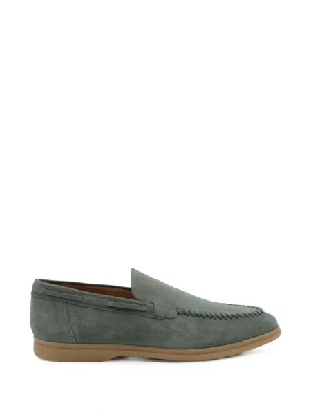 Pantofi loafer Eleventy din piele de căprioară verde