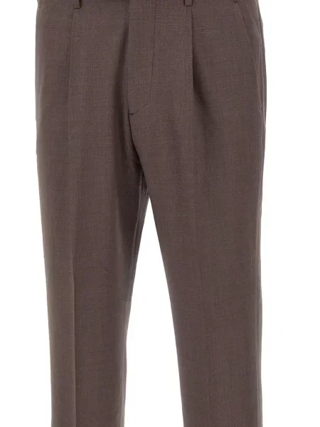 Pantaloni Devore plisate maro