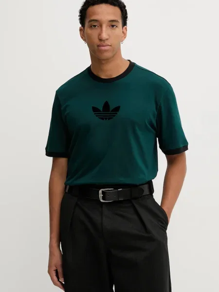 Тениска adidas Originals Adicolor loose с апликация зелено