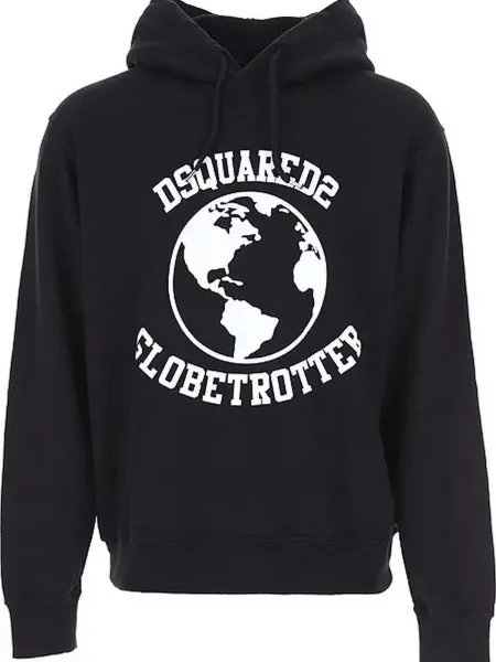 Hoodie Dsquared s kapuco črna