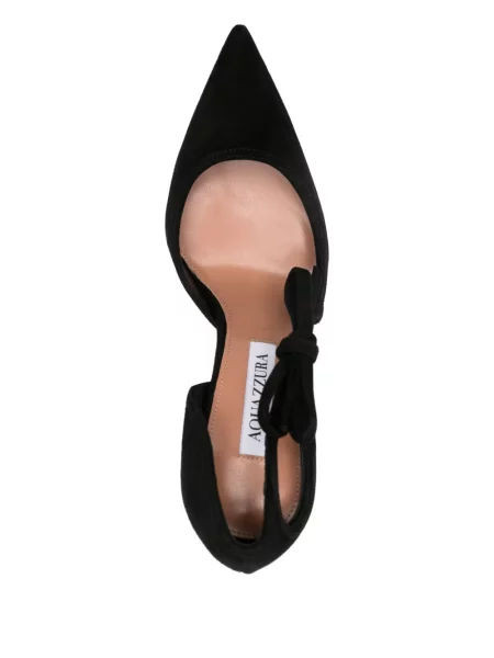 Pantofi cu toc Aquazzura cu funde negru