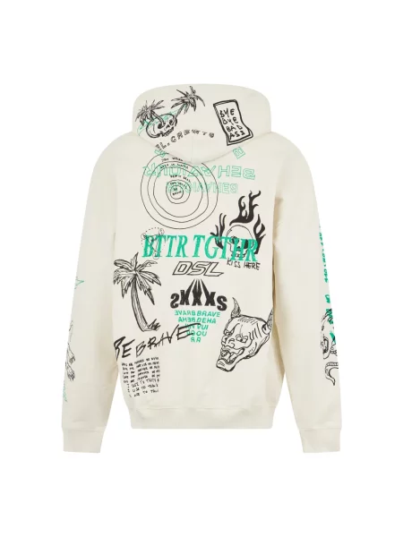 Bluza z kapturem Diesel z kapturem beżowa