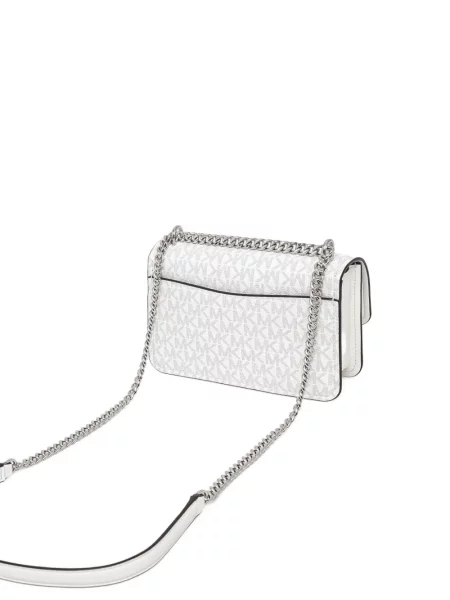 Кожено портмоне Michael Michael Kors с връзки с принт кафяво