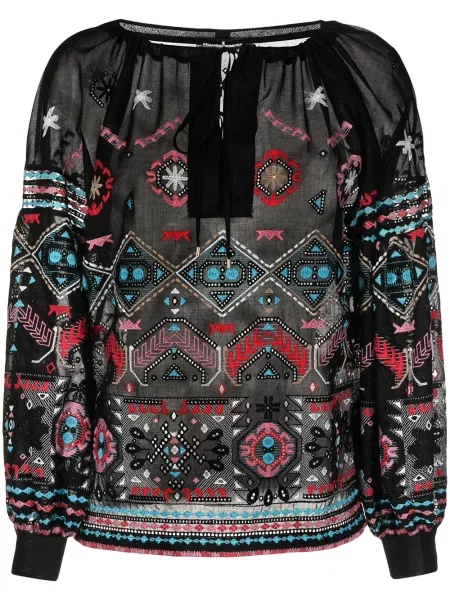 Bluză Ermanno Scervino cu broderie lungă negru