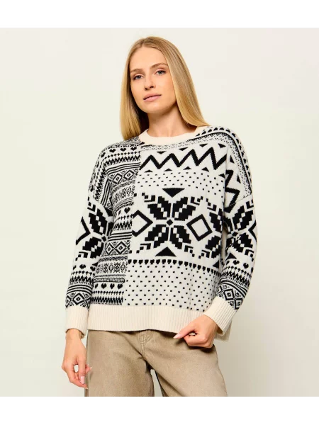 Weekend MaxMara Gyapjú kötött pulóver Wkdpavidi | Relaxed fit bézs