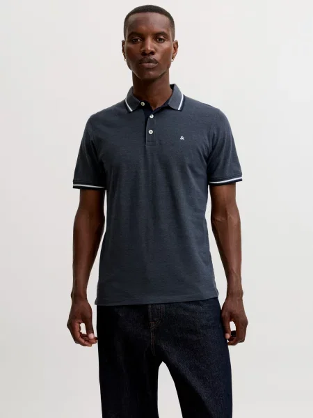 JACK & JONES Tričko JJEPAULOS námornícka / merlotová modrá