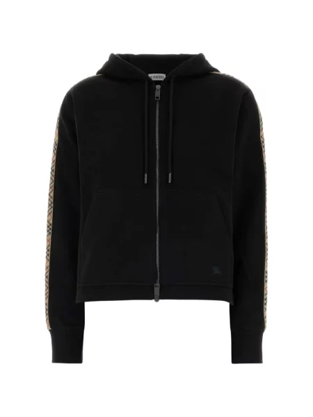 Hanorac cu glugă Burberry cu dungi negru