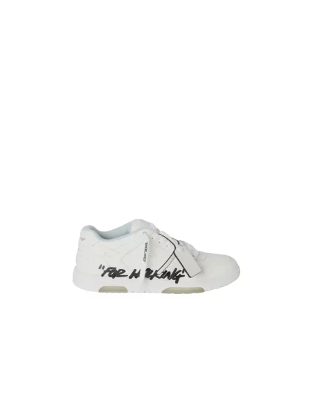 Sneakersy Off-white skórzane biznesowe trekkingowe białe
