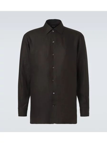 Cămașă Zegna de in maro