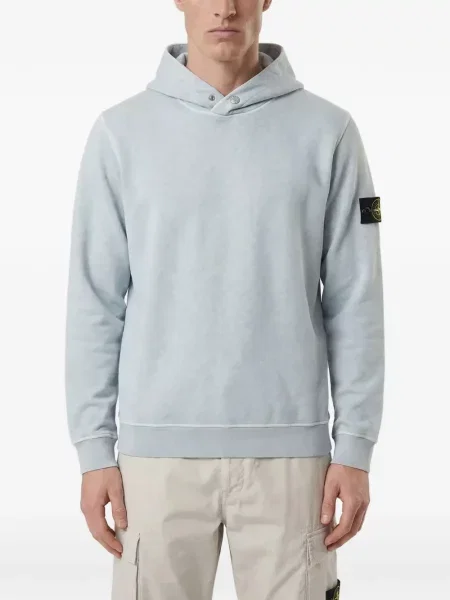 Hanorac cu glugă Stone Island cu strasuri albastru
