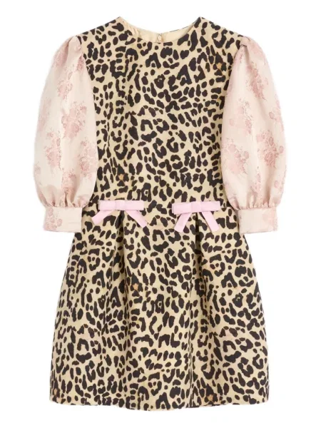 Rochie Valentino Garavani cu imagine cu model leopard de costum maro