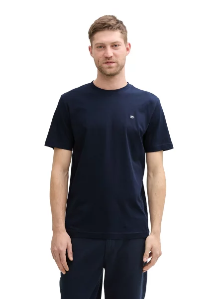 TOM TAILOR Tricou bleumarin / negru alb