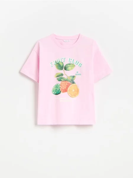 Reserved Tricou cu adaos de roz-pastel roz