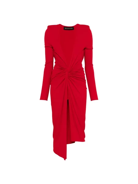 Rochie midi Alexandre Vauthier cu decolteu în V roșu
