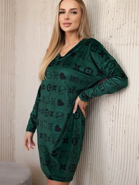 Aksamitna sukienka Kesi garniturowa czarna