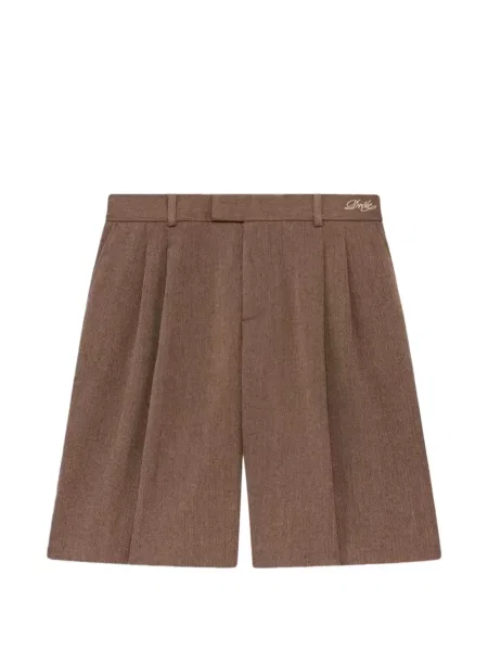 Pantaloni scurți Drole De Monsieur cu model herringbone maro