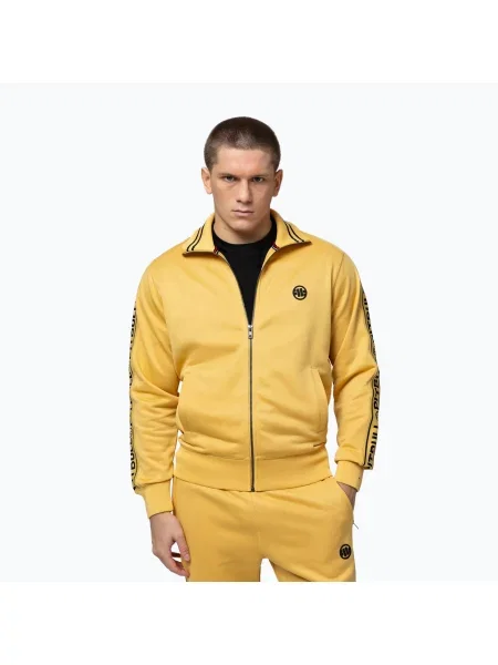 Mikina Pitbull Trackjacket Tape Logo Terry Group pale yellow žlutá