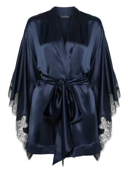 Сатенен халат Carine Gilson синьо