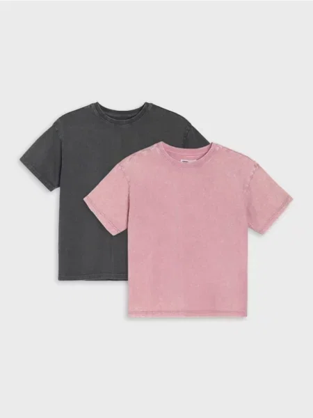 Sinsay trička oversize 2 pack vícebarevná