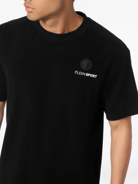 Тениска Plein Sport с кръгло деколте черно
