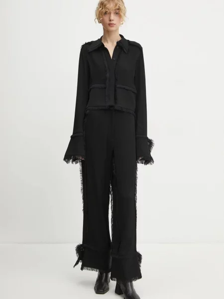 Day Birger et Mikkelsen spodnie Theodor proste high waist czarny