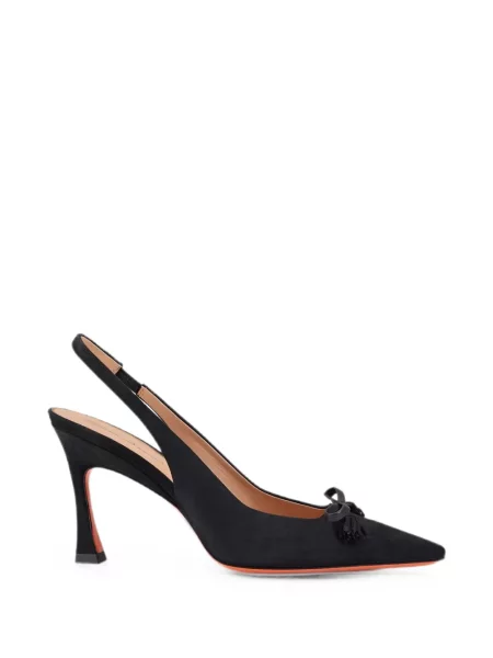 Pantofi cu toc Santoni cu funde slingback negru