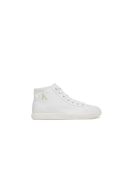 Calvin Klein Jeans Sneakersy Ess Vulc Mid Cv Mg Wn bílá