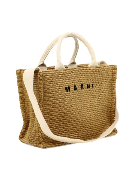 Torba plażowa Marni pleciona brązowa
