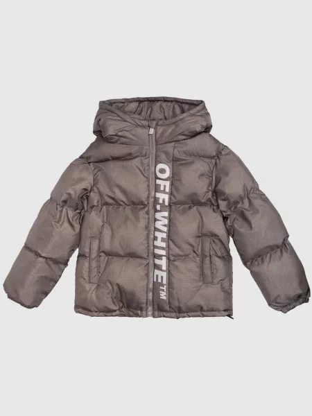Дитяча куртка з принтом логотипа Off-white сіра