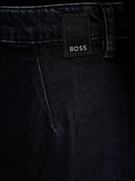Джинсова спідниця BOSS midi розкльошена синій