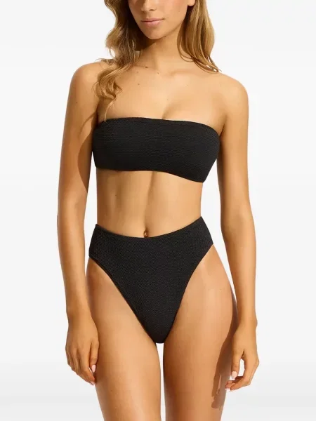 Bikini Seafolly cu talie înaltă negru