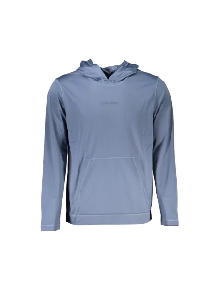Bluza z kapturem Calvin Klein Performance z kapturem niebieska