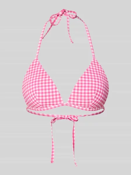 Góra od bikini w kratkę vichy z wiązaniem Jake*s Casual