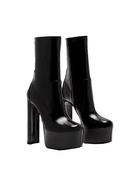 Buty do kostki Saint Laurent skórzane czarne
