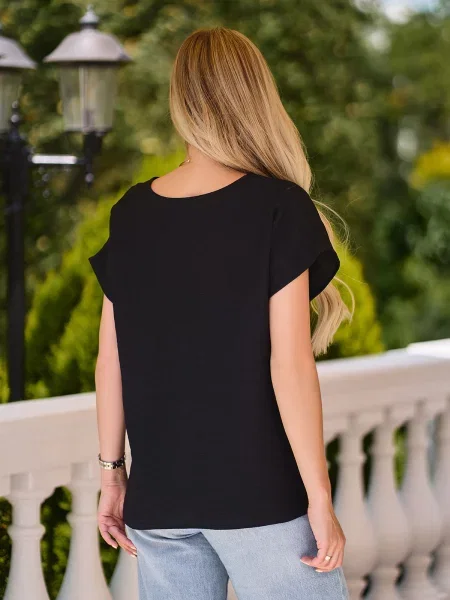 Блуза ISSA Plus комбінований верх чорний