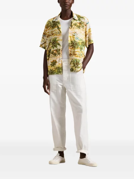 Polo Polo Ralph Lauren z twillu do kolan plisowane żółte