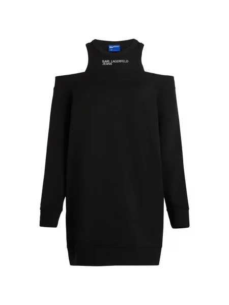 Rochie din denim Karl Lagerfeld Jeans negru