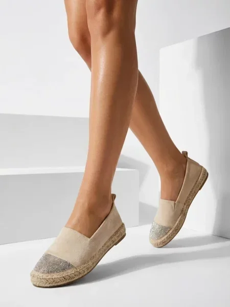 Espadrile Resti cu strasuri maro
