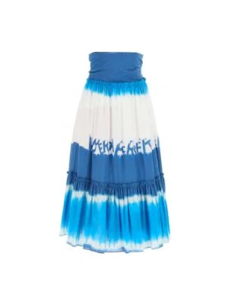 Tie dye spódnica midi Alberta Ferretti do kolan niebieska