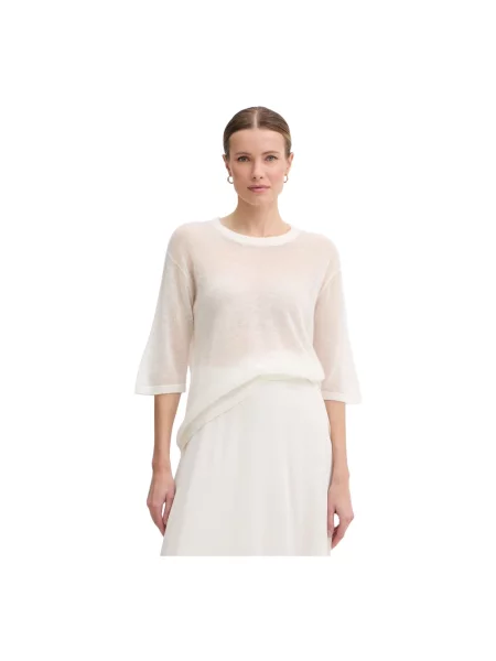 Sweter Joop! wełniany z okrągłym dekoltem beżowy