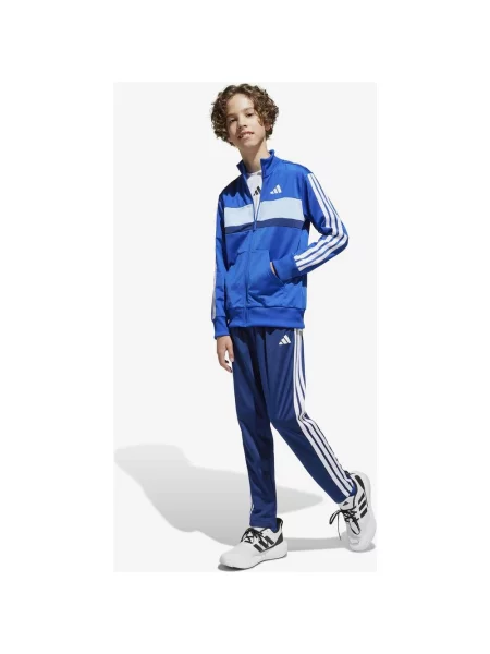 Dres adidas Seasonal Essentials Tiberio Tricot 3 paski niebieski junior biały