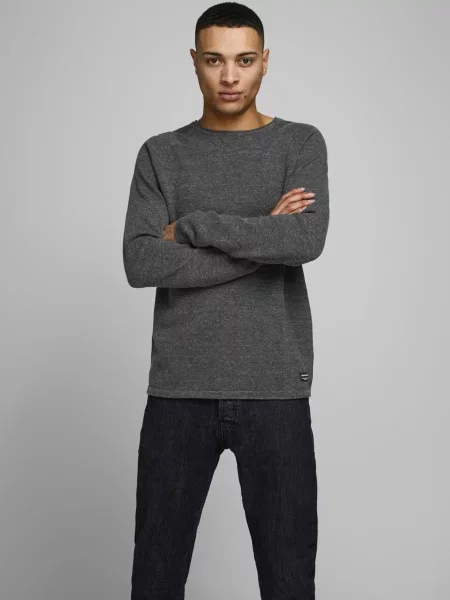JACK & JONES Sveter JJEHill tmavosivá
