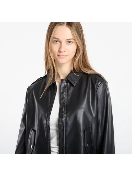 Bunda z imitace kůže Calvin Klein Jeans černé