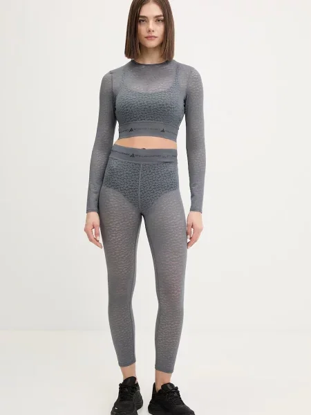Antrenament top Adidas Performance din dantelă gri