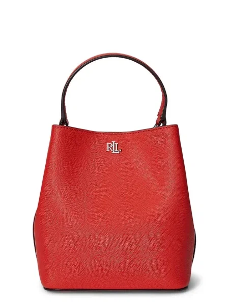 Кожена чанта Lauren Ralph Lauren оранжево