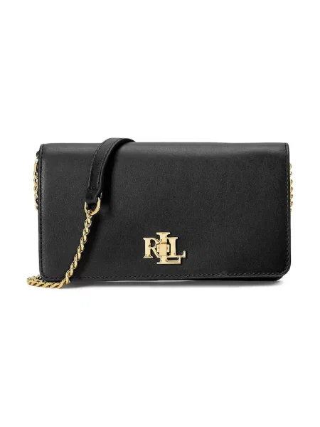 Torba na ramię z aplikacją z logo Lauren Ralph Lauren czarna