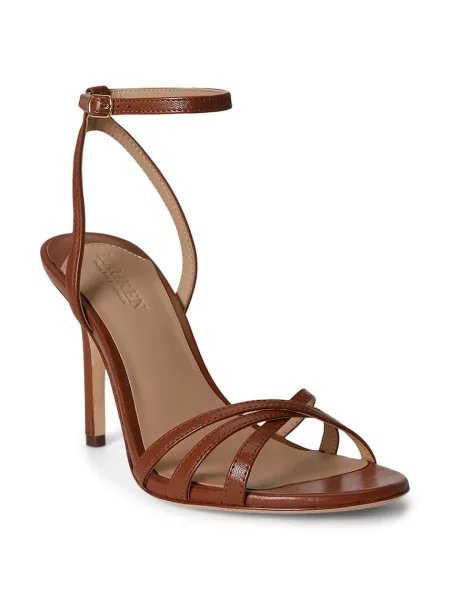 Lauren Ralph Lauren sandále kožené Kendyl hnedá